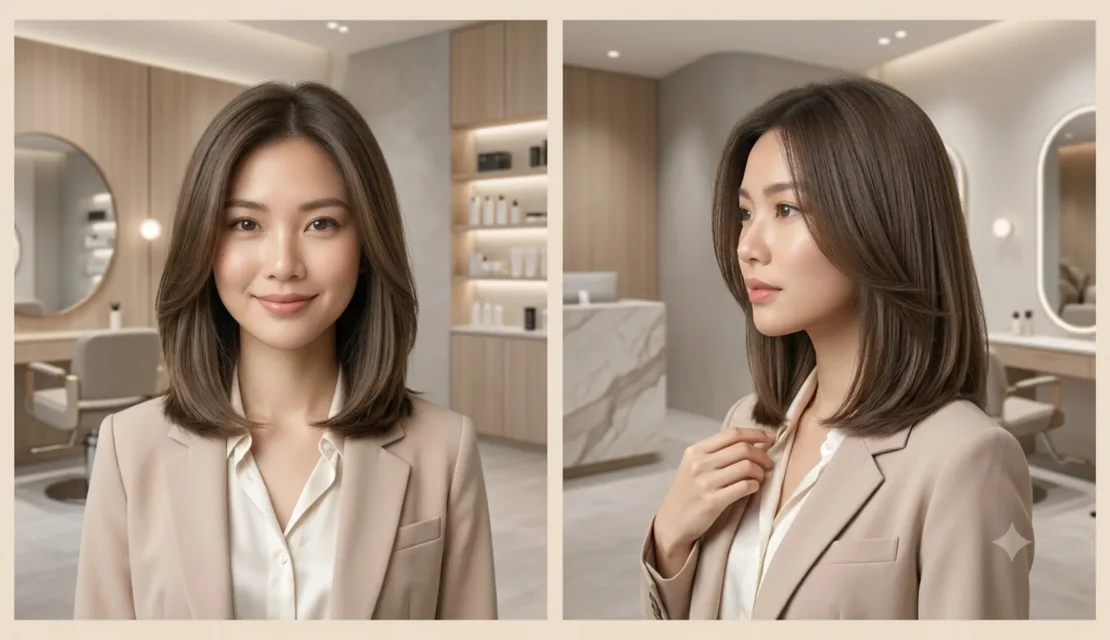 4. blunt layer elegan sebahu reffel salon collage_www.educenter.id