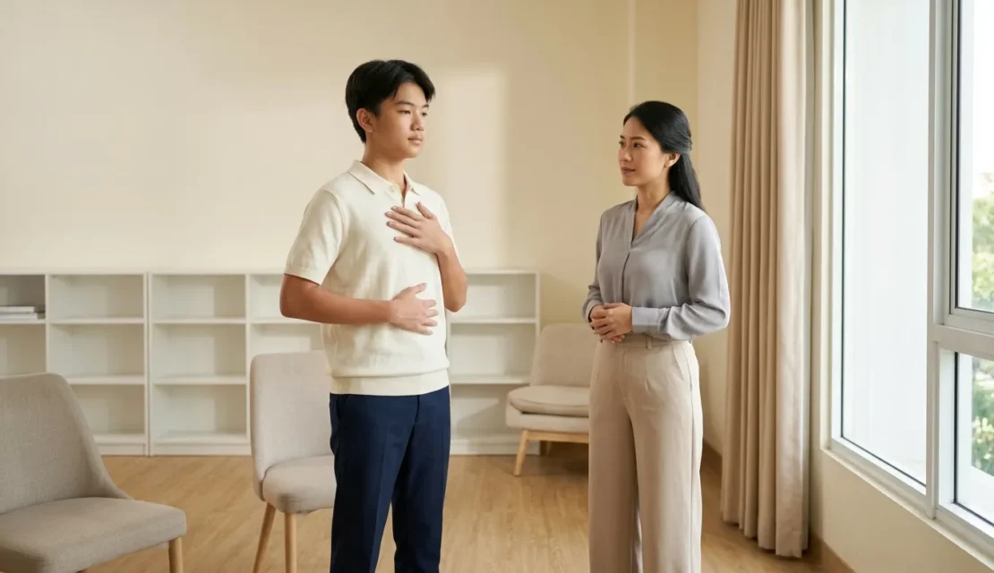 1. Latihan Pernapasan Diafragma - Teknik Suara Lantang Public Speaking_www.educenter.id